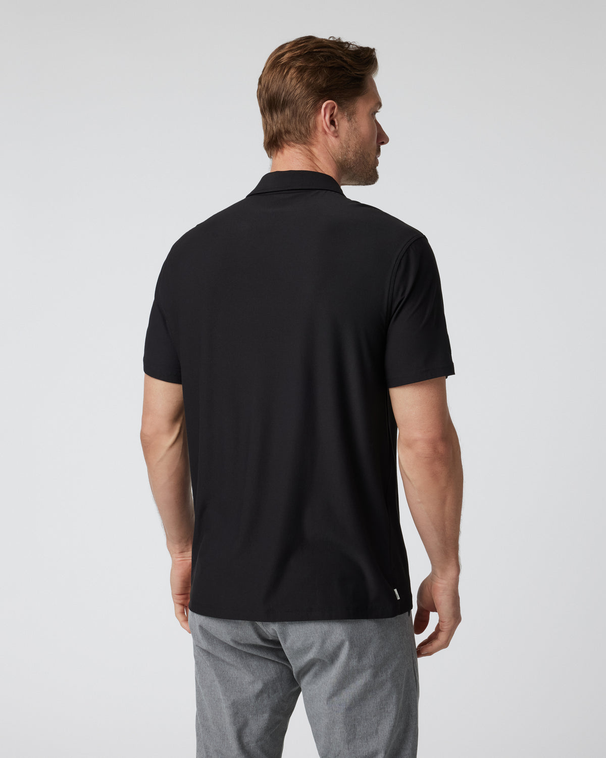 Short Sleeve Strato Button Down Men's Black Shirt - Vuori Clothing