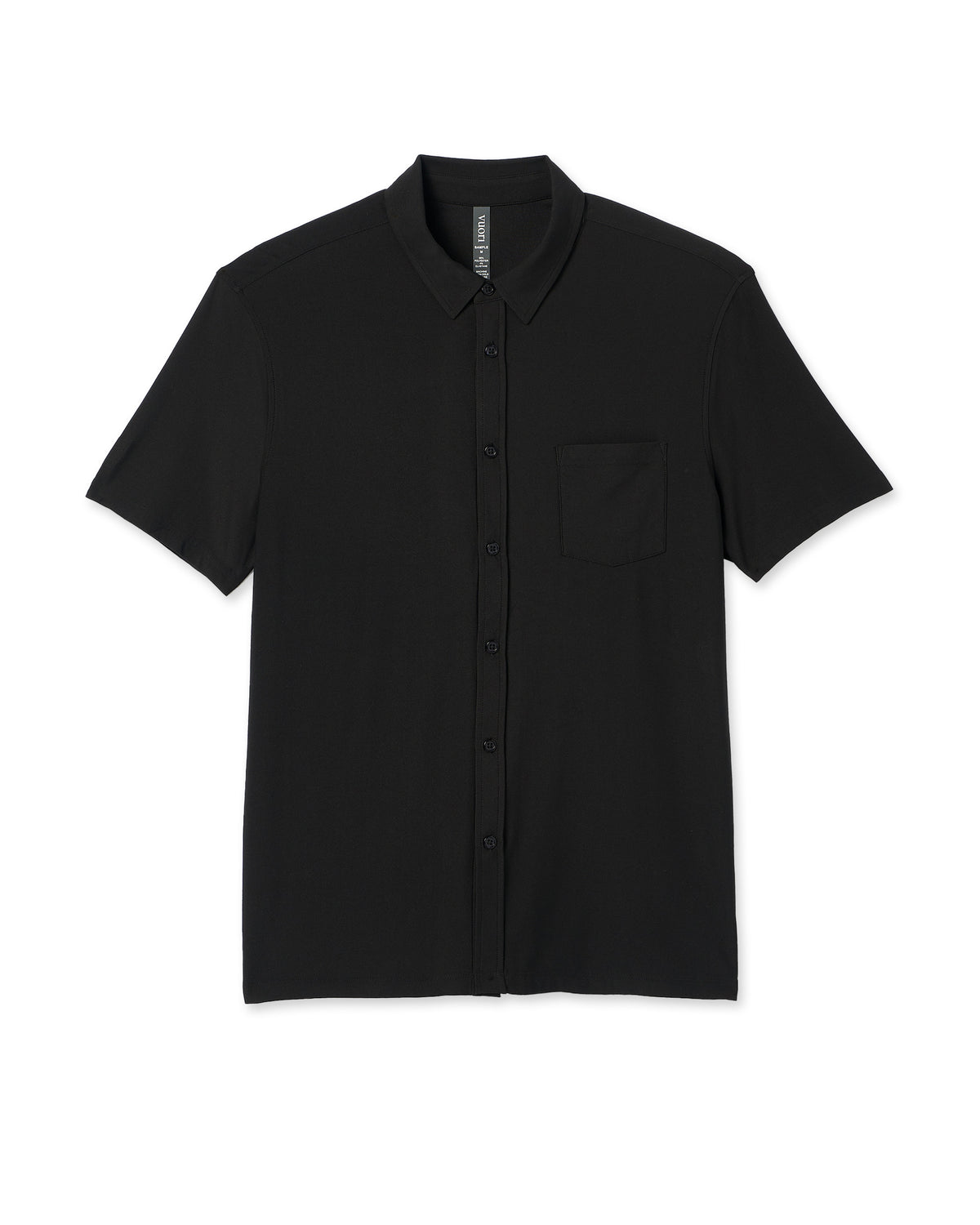 Short Sleeve Strato Button Down Men's Black Shirt - Vuori Clothing