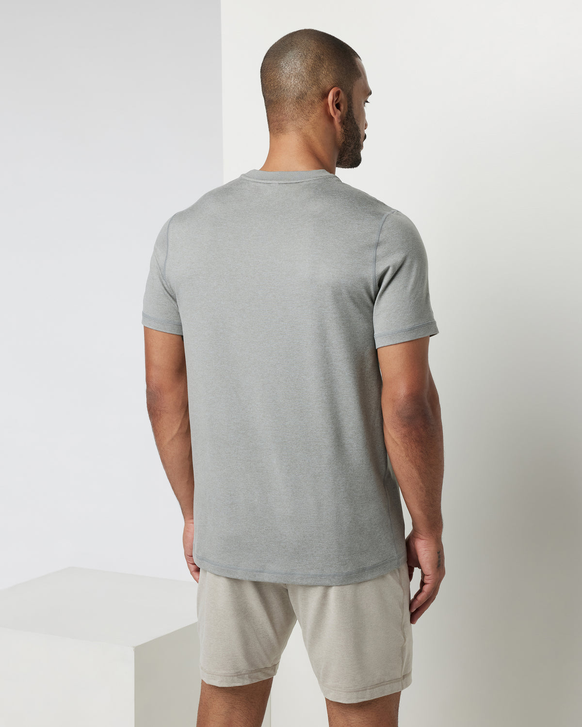 Short Sleeve Ponto Performance Tee Driftwood Heather - Vuori Clothing