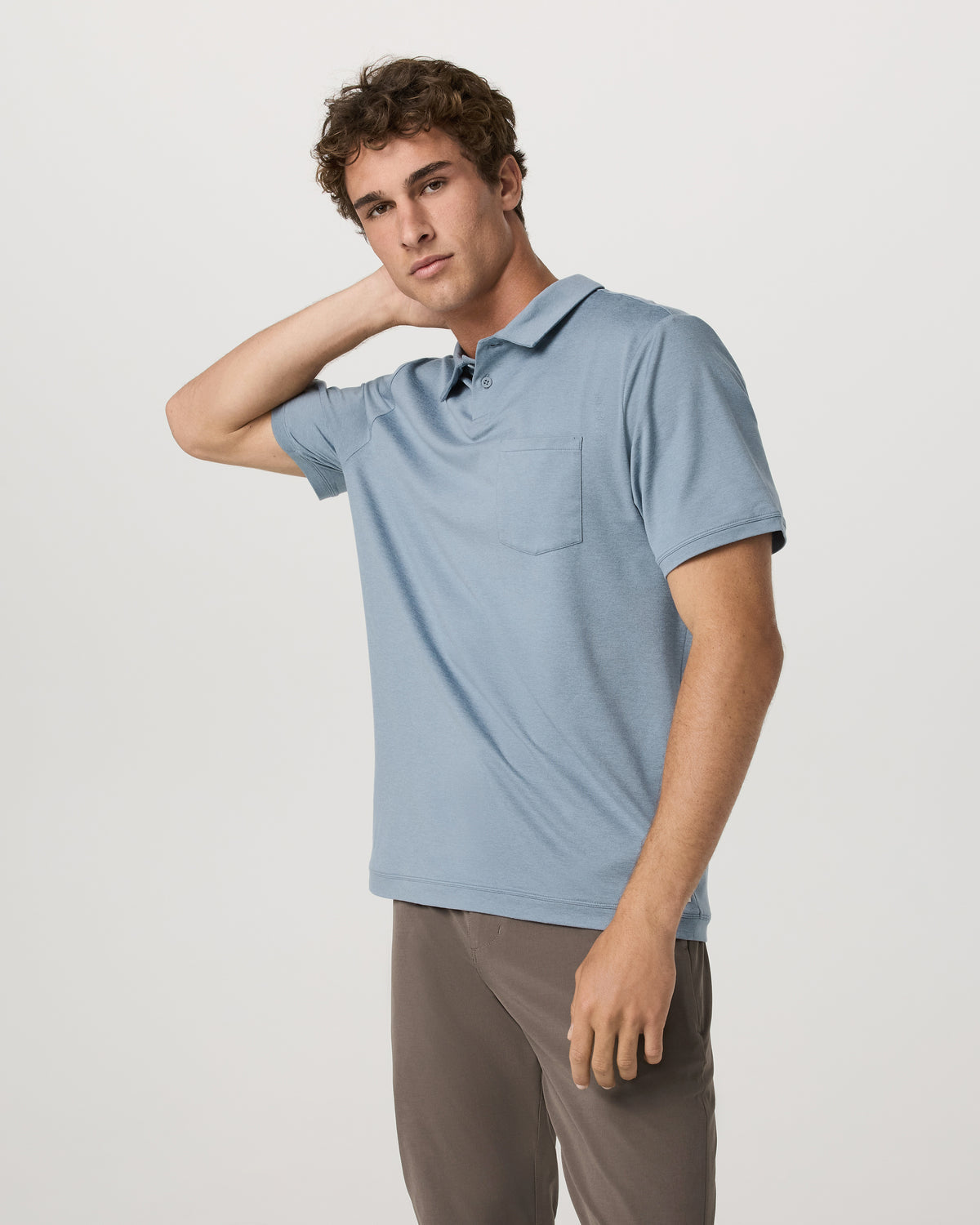 Men's Short Sleeve Ponto Performance Polo Flint Heather - Vuori Clothing