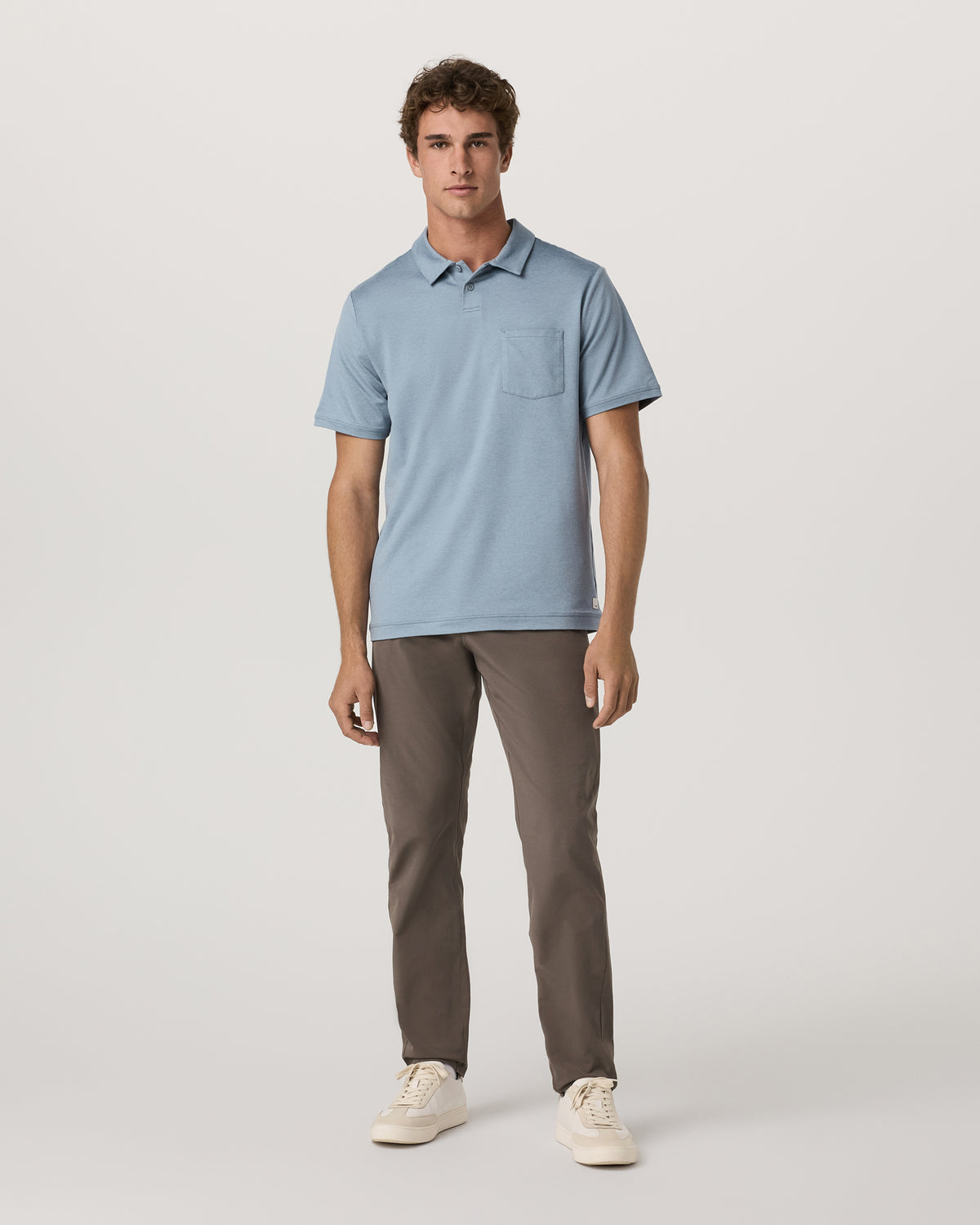 Men's Short Sleeve Ponto Performance Polo Flint Heather - Vuori Clothing