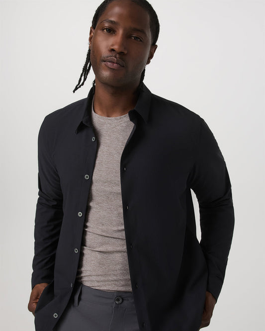 Long Sleeve Manhattan Button Down Men's Black Shirt - Vuori Clothing