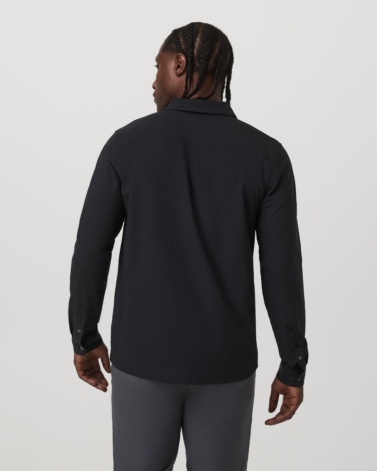 Long Sleeve Manhattan Button Down Men's Black Shirt - Vuori Clothing