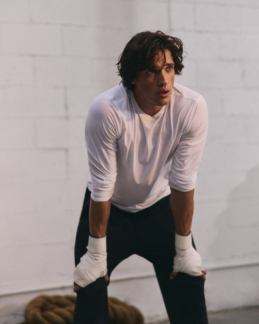 Long Sleeve Strato Tech Tee Men's White Shirt - Vuori Clothing