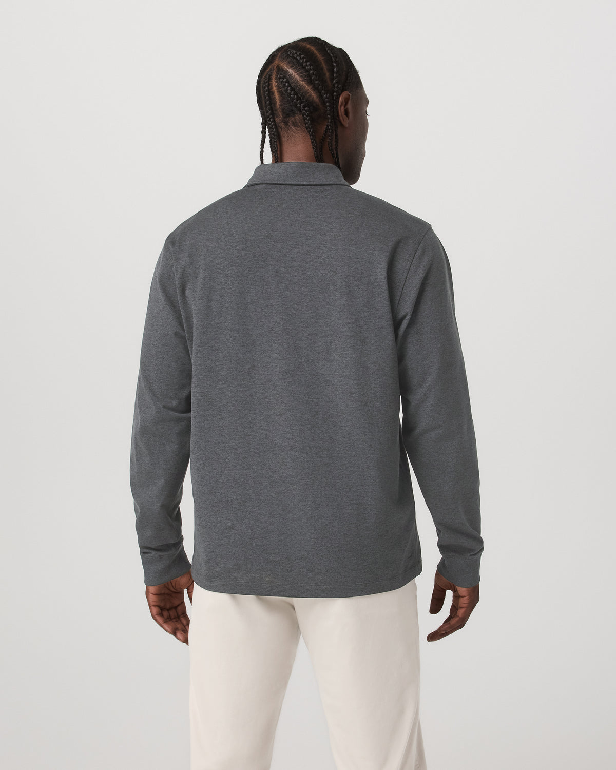 Men's Long Sleeve Coronado Rugby Charcoal Heather - Vuori Clothing