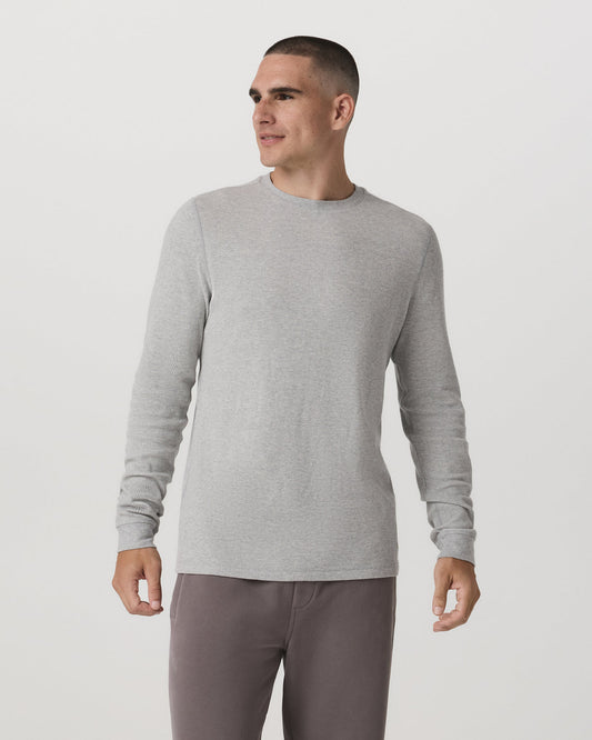 Waffle Crew Men's Light Grey Thermal Shirt - Vuori Clothing