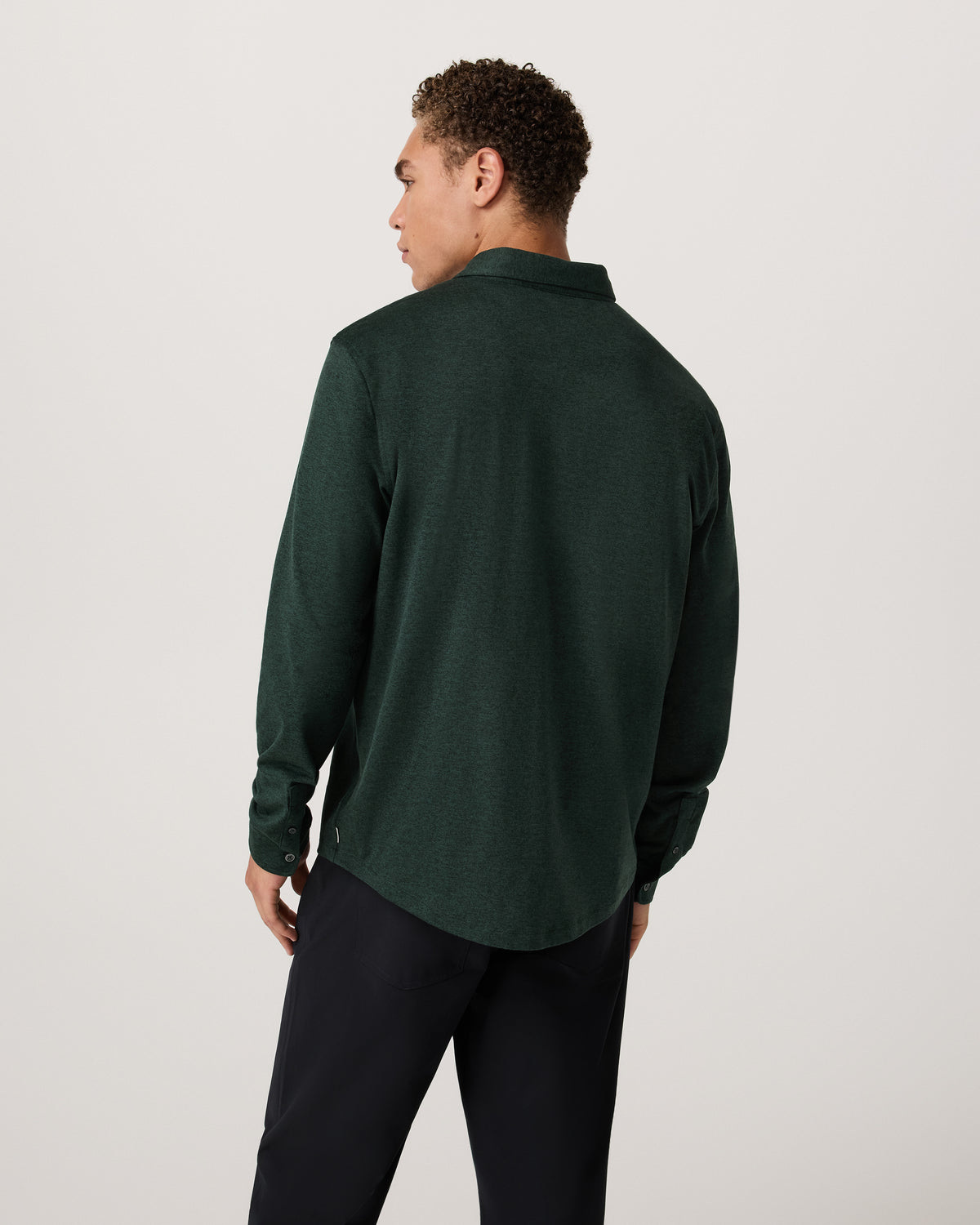 Men's Long Sleeve Ponto Button Down Evergreen Heather - Vuori Clothing