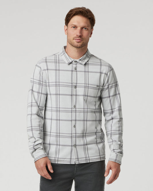 Seaview Plaid Buttondown Shirt Frost Grey - Vuori Clothing