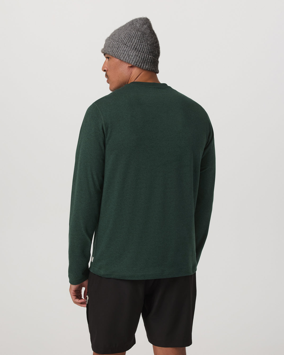 Long Sleeve Ponto Performance Tee Evergreen Heather - Vuori Clothing