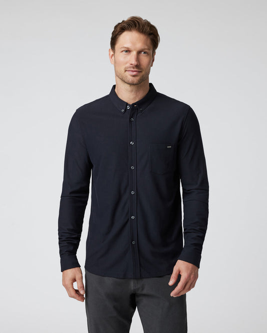Long Sleeve Ace Button Down Men's Black Shirt - Vuori Clothing