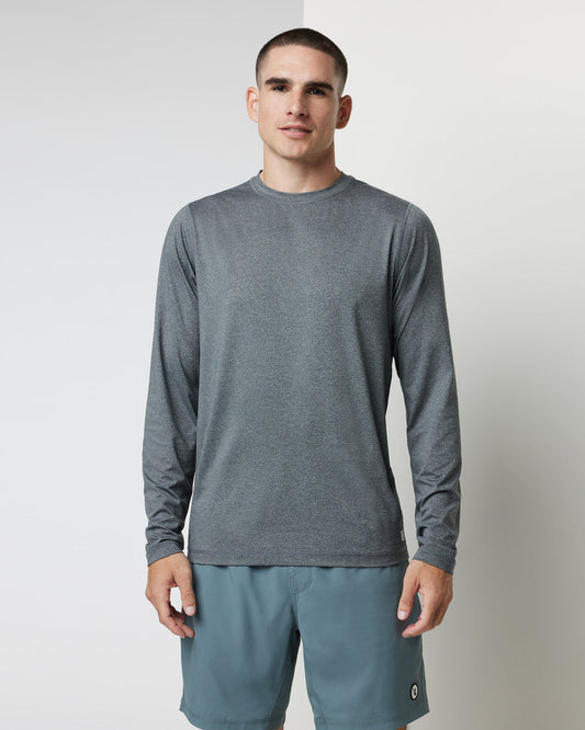 Long Sleeve Tradewind Performance Tee 2.0 Heather Grey - Vuori Clothing