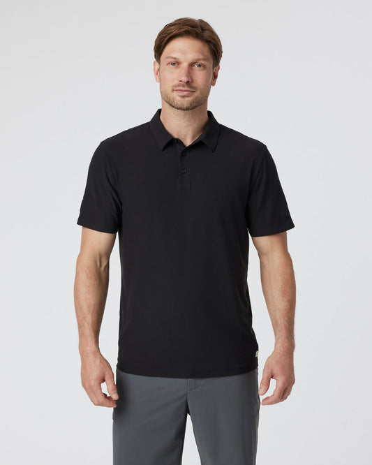 Strato Tech Polo Men's Black Polo Shirt - Vuori Clothing