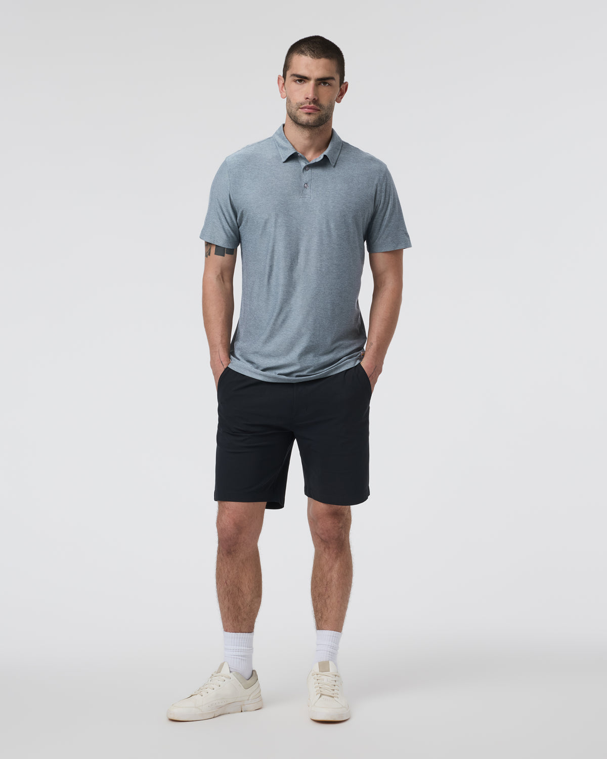 Strato Tech Polo Men's Mist Heather Polo - Vuori Clothing
