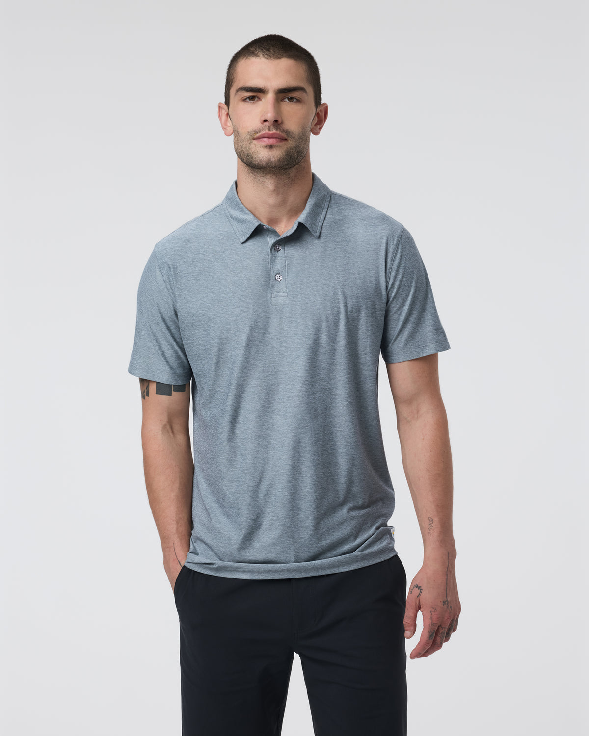 Strato Tech Polo Men's Mist Heather Polo - Vuori Clothing