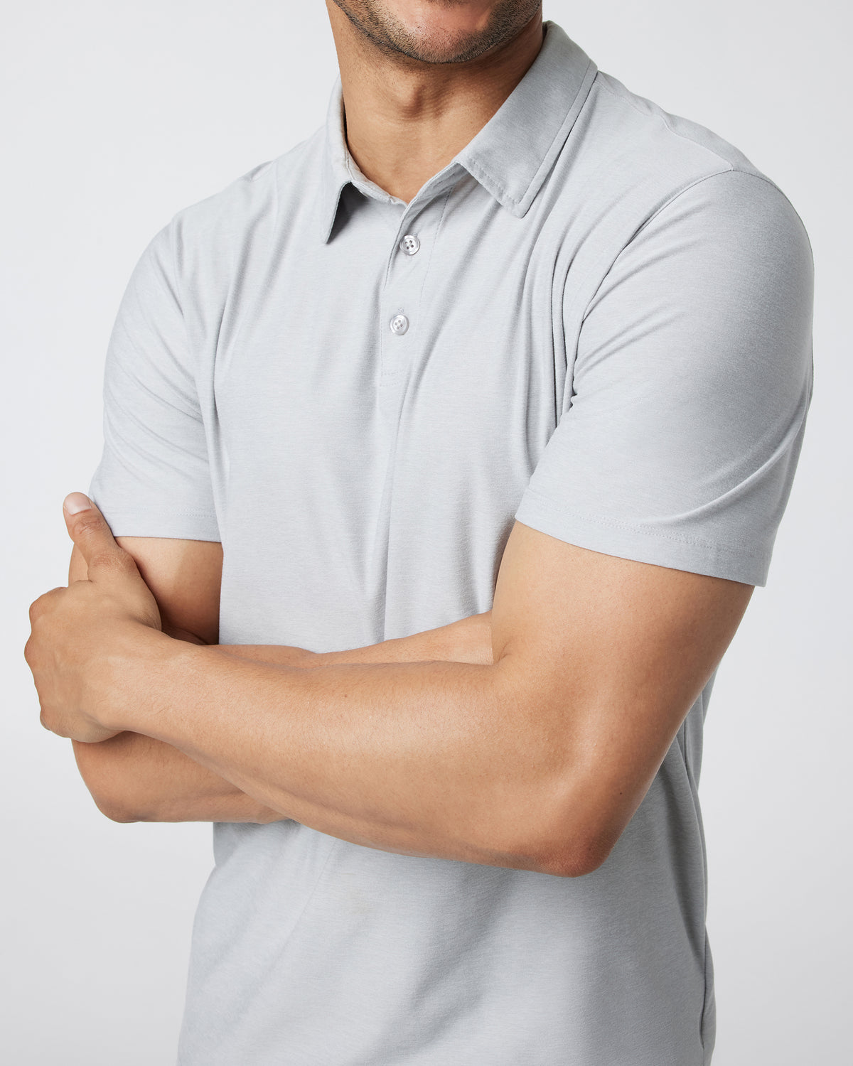 Strato Tech Polo Platinum Heather - Vuori Clothing
