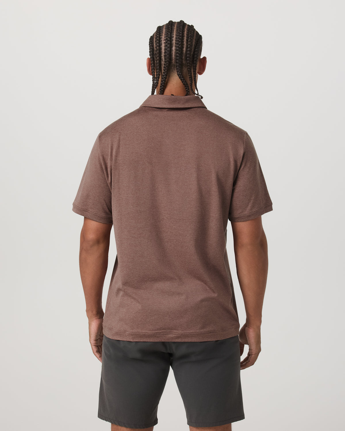 Short Sleeve Ponto Performance Polo Sable Heather - Vuori Clothing