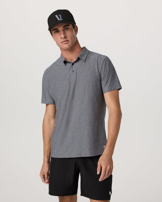 Strato Tech Polo Men's Heather Grey Polo Shirt - Vuori Clothing