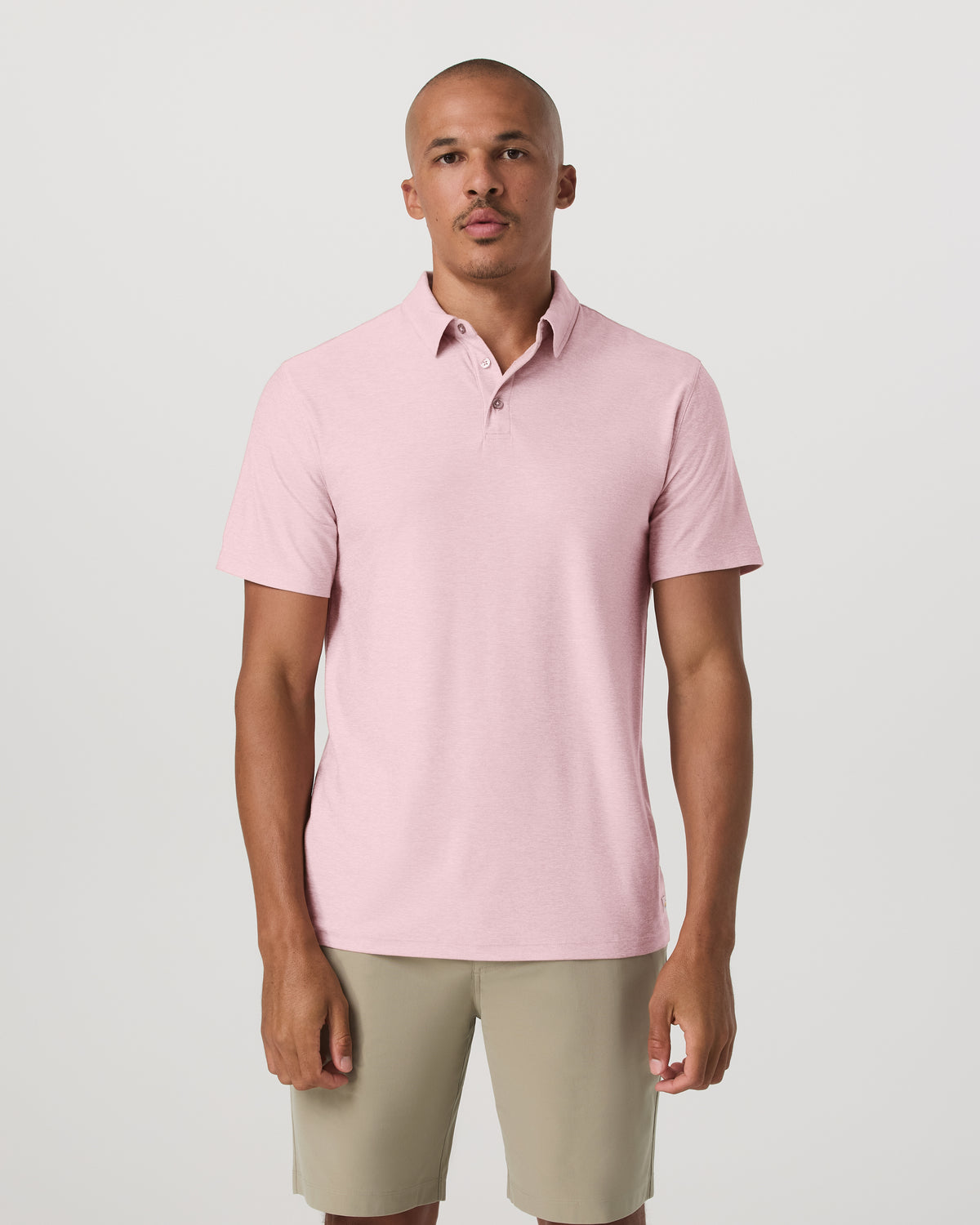 Strato Tech Polo Men's Faded Rose Heather Polo Shirt - Vuori Clothing
