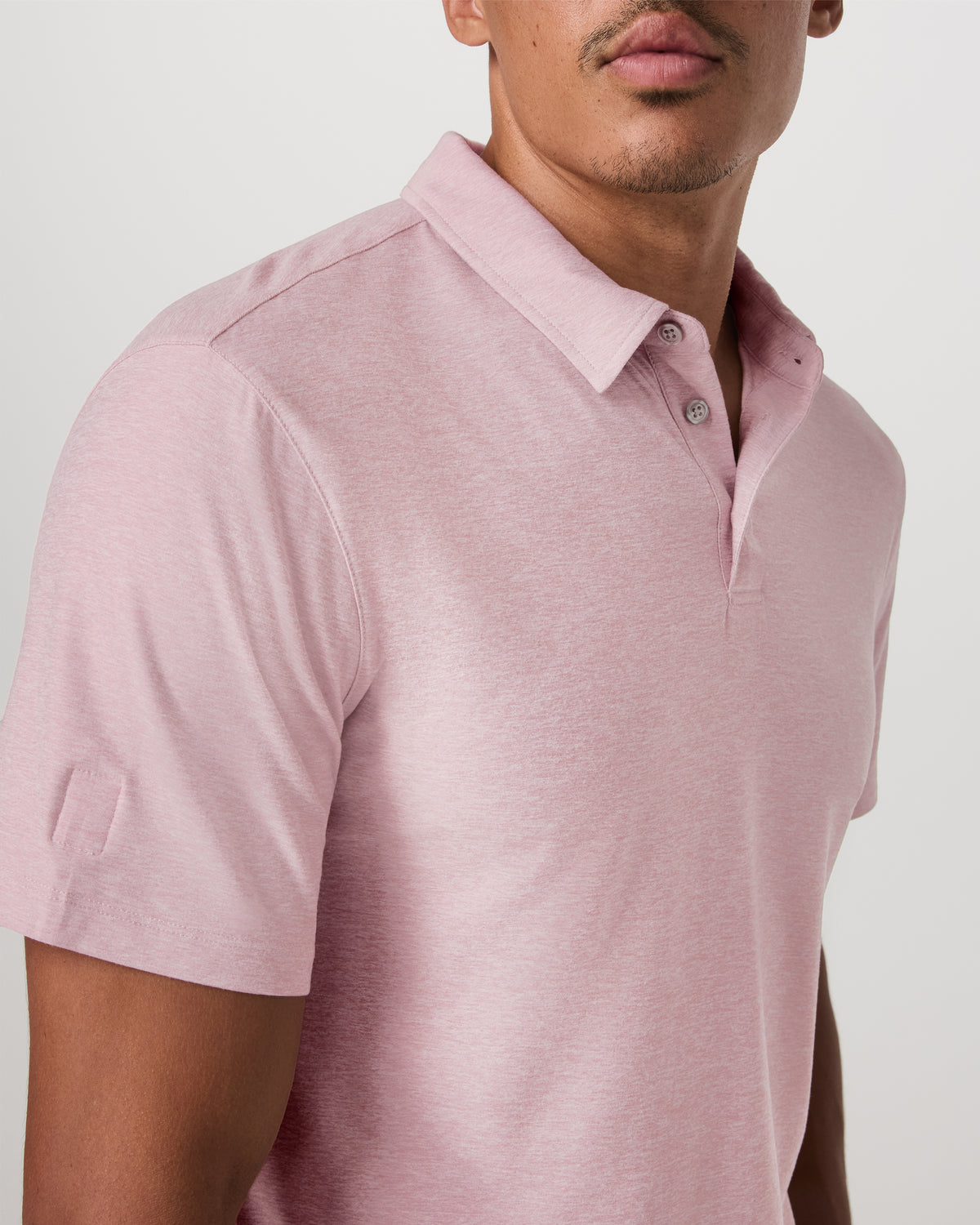 Strato Tech Polo Men's Faded Rose Heather Polo Shirt - Vuori Clothing