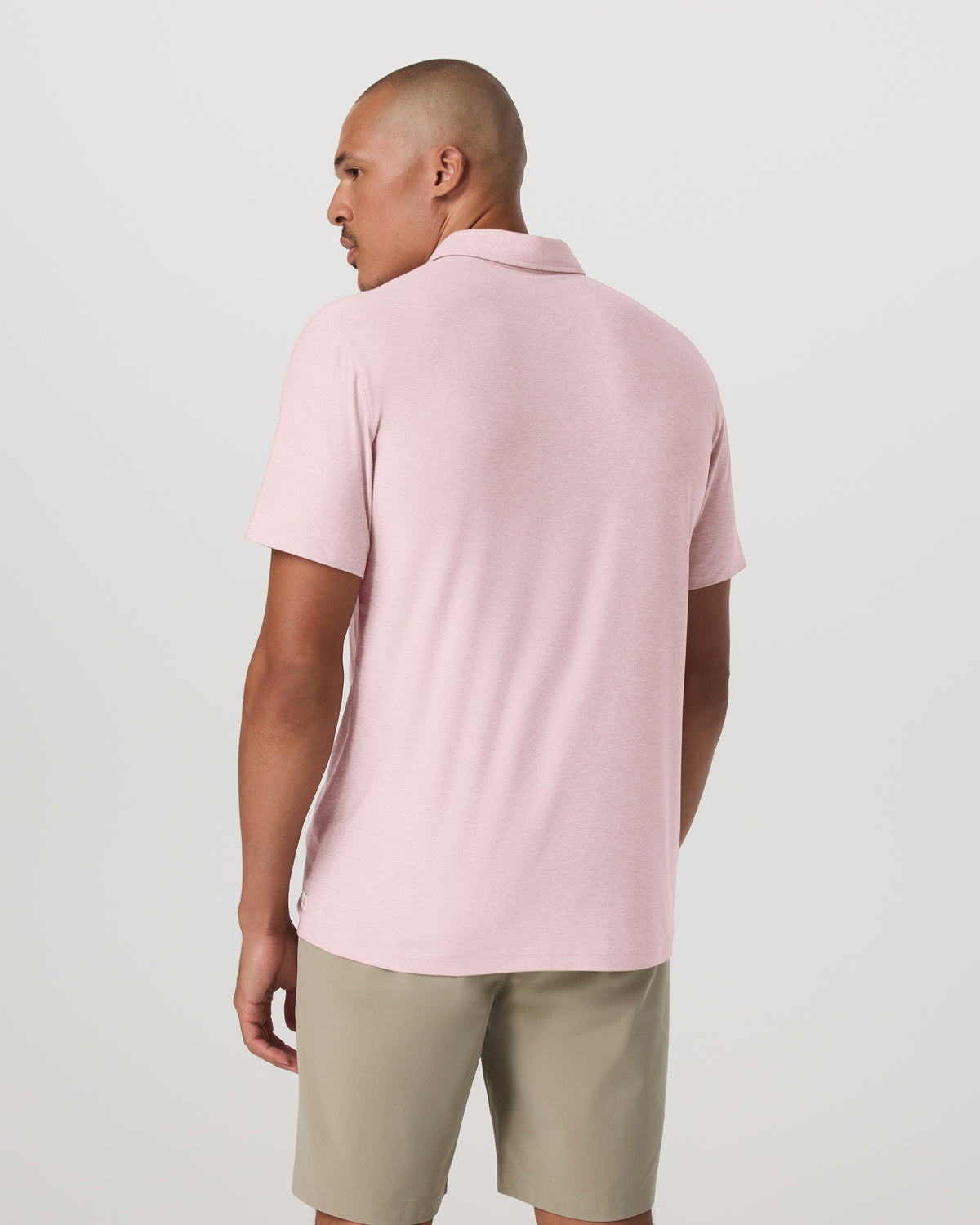 Strato Tech Polo Men's Faded Rose Heather Polo Shirt - Vuori Clothing