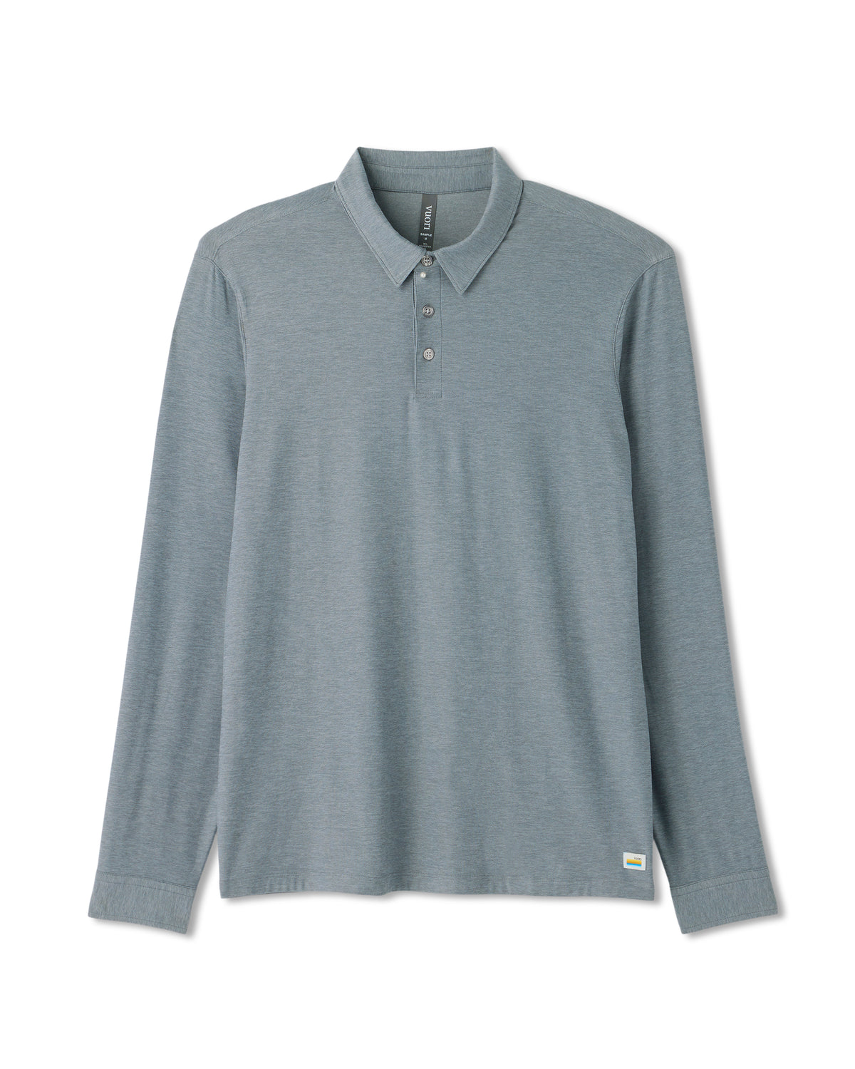 Long Sleeve Strato Tech Polo Dusty Blue Heather - Vuori Clothing