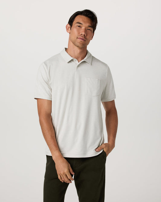 Men's Short Sleeve Ponto Performance Polo Salt Heather - Vuori Clothing