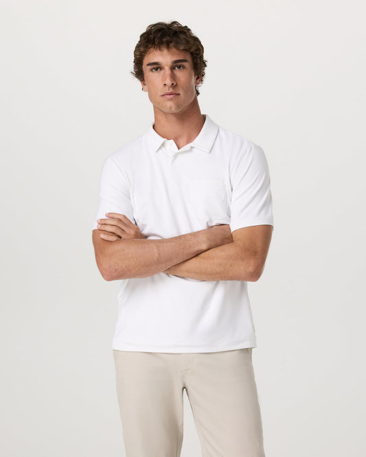 Men's Short Sleeve Ponto Performance Polo White - Vuori Clothing