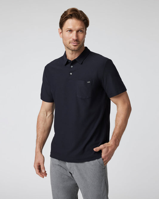 Ace Polo Men's Black Polo Clothing - Vuori Clothing