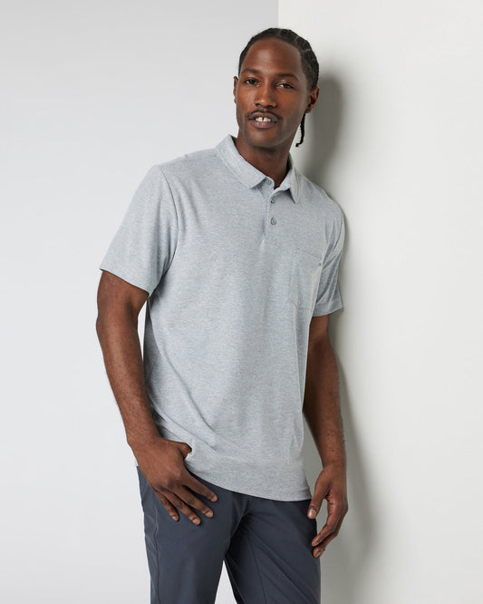 Ace Polo Men's Light Grey Polo - Vuori Clothing