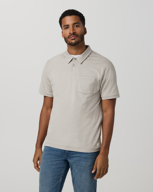 Short Sleeve Ponto Performance Polo Dark Salt Heather - Vuori Clothing