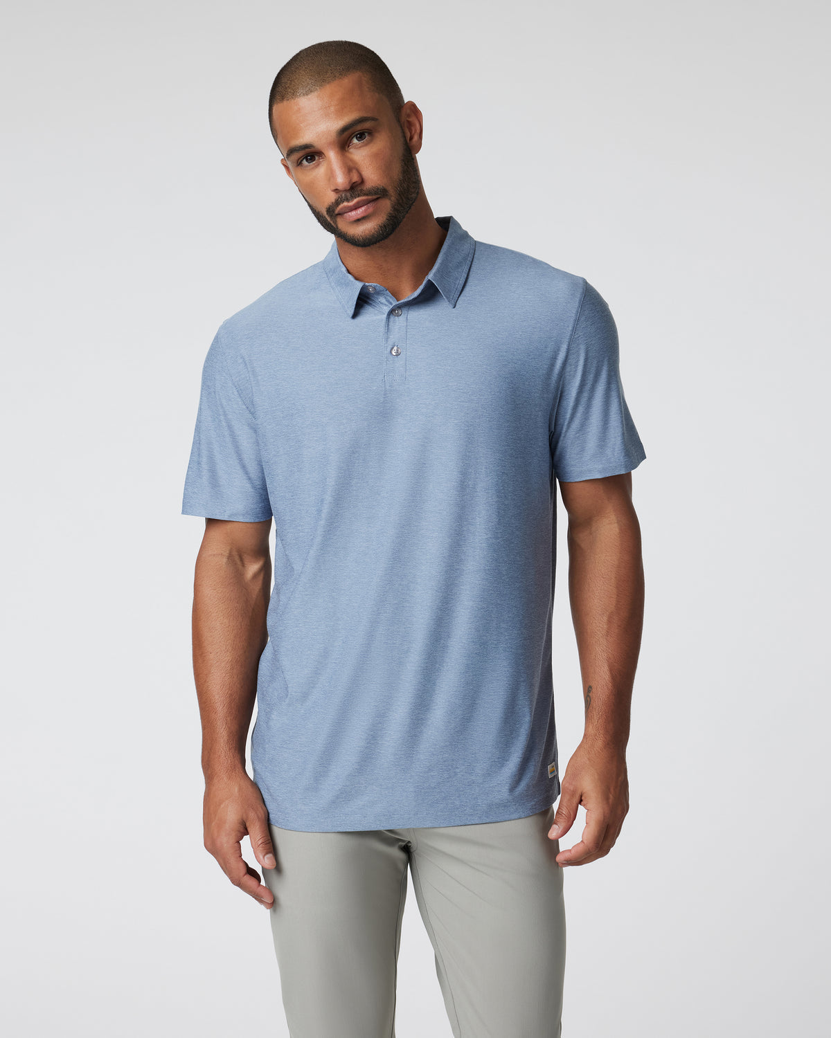 Strato Tech Polo Men's Chambray Heather Polo - Vuori Clothing