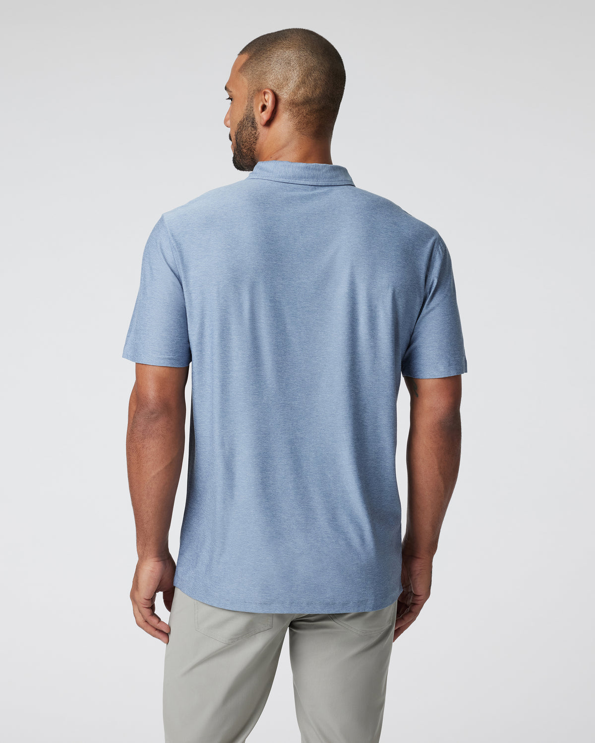Strato Tech Polo Men's Chambray Heather Polo - Vuori Clothing