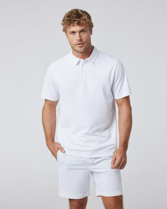 Gamepoint Polo Men's White Tennis Shirt - Vuori Clothing