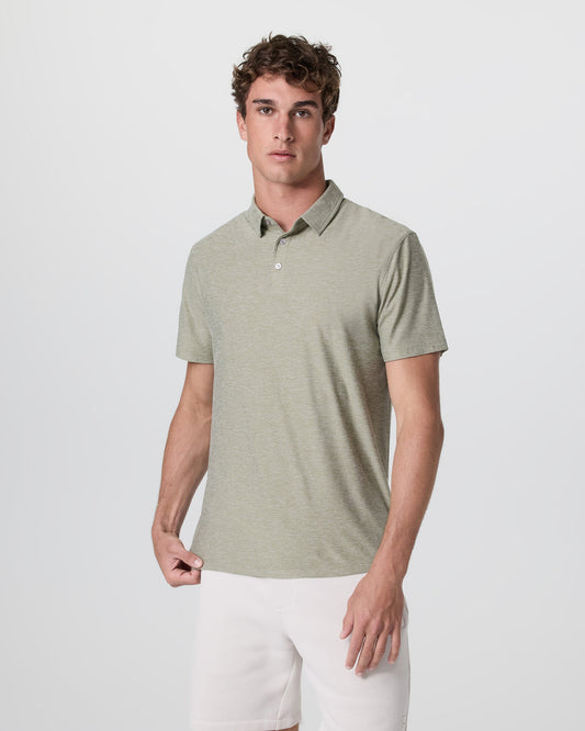 Strato Tech Polo Men's Agave Green Heather Polo - Vuori Clothing