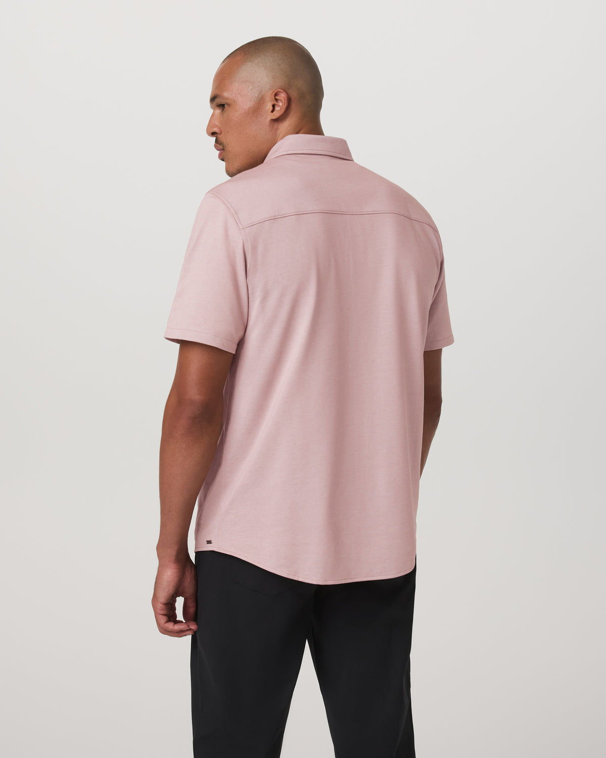 Short Sleeve Knit Oxford Button Down - Classic Fit Mauve - Vuori Clothing