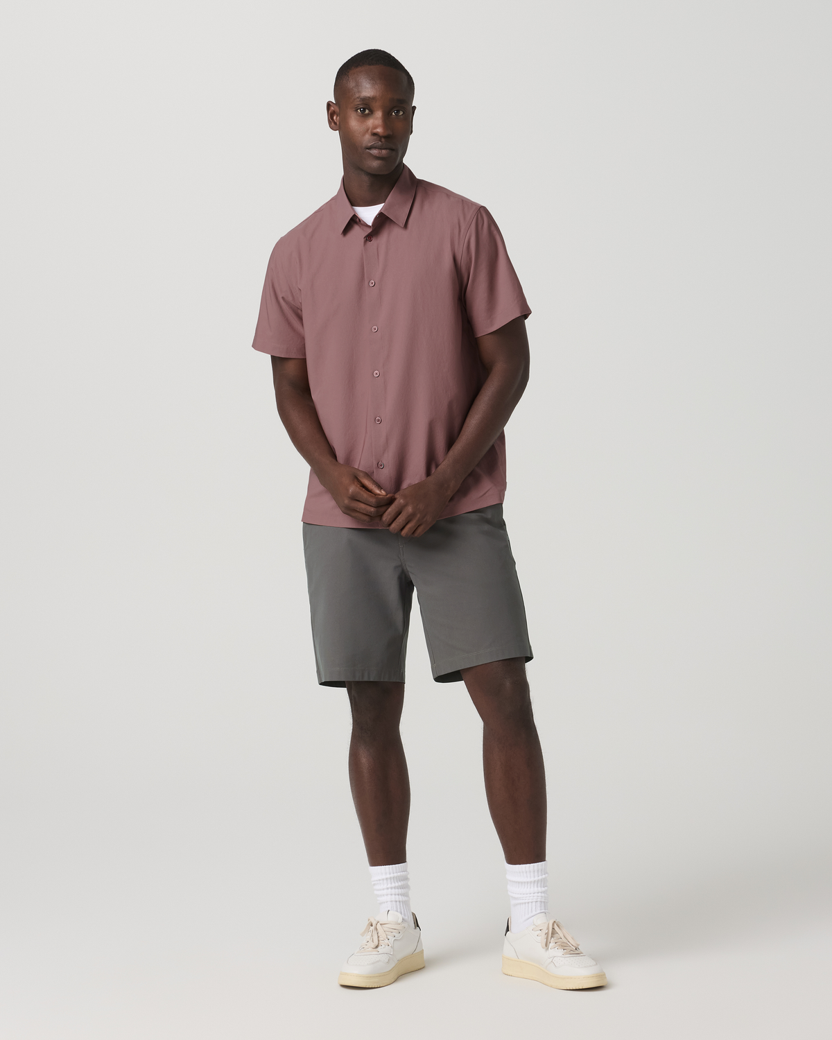 Short Sleeve Manhattan Button Down Men's Adobe Shirt - Vuori Clothing
