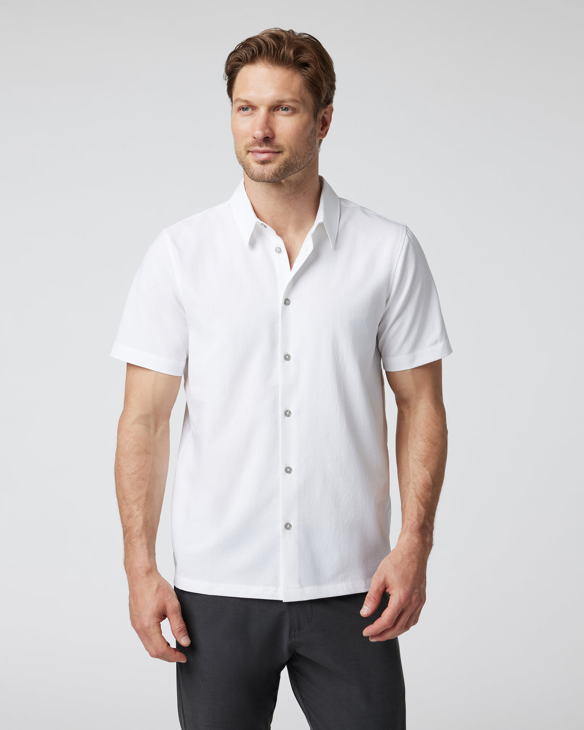 Short-Sleeve Manhattan Button Down White - Vuori Clothing
