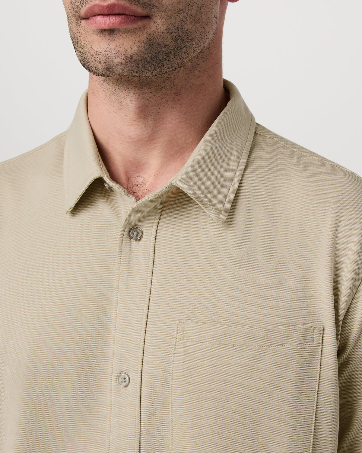 Short Sleeve Knit Oxford Button Down - Classic Fit Trench - Vuori Clothing