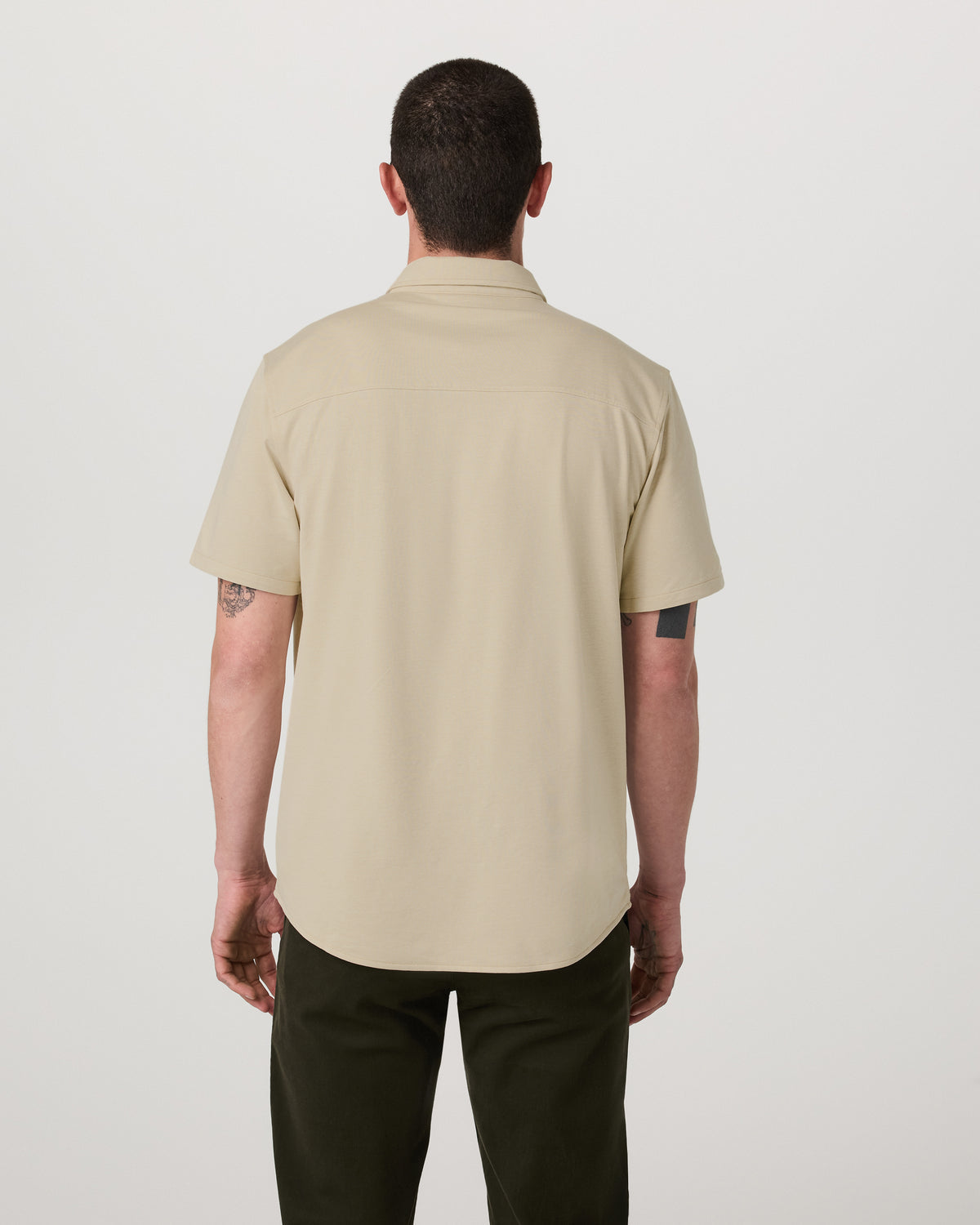Short Sleeve Knit Oxford Button Down - Classic Fit Trench - Vuori Clothing