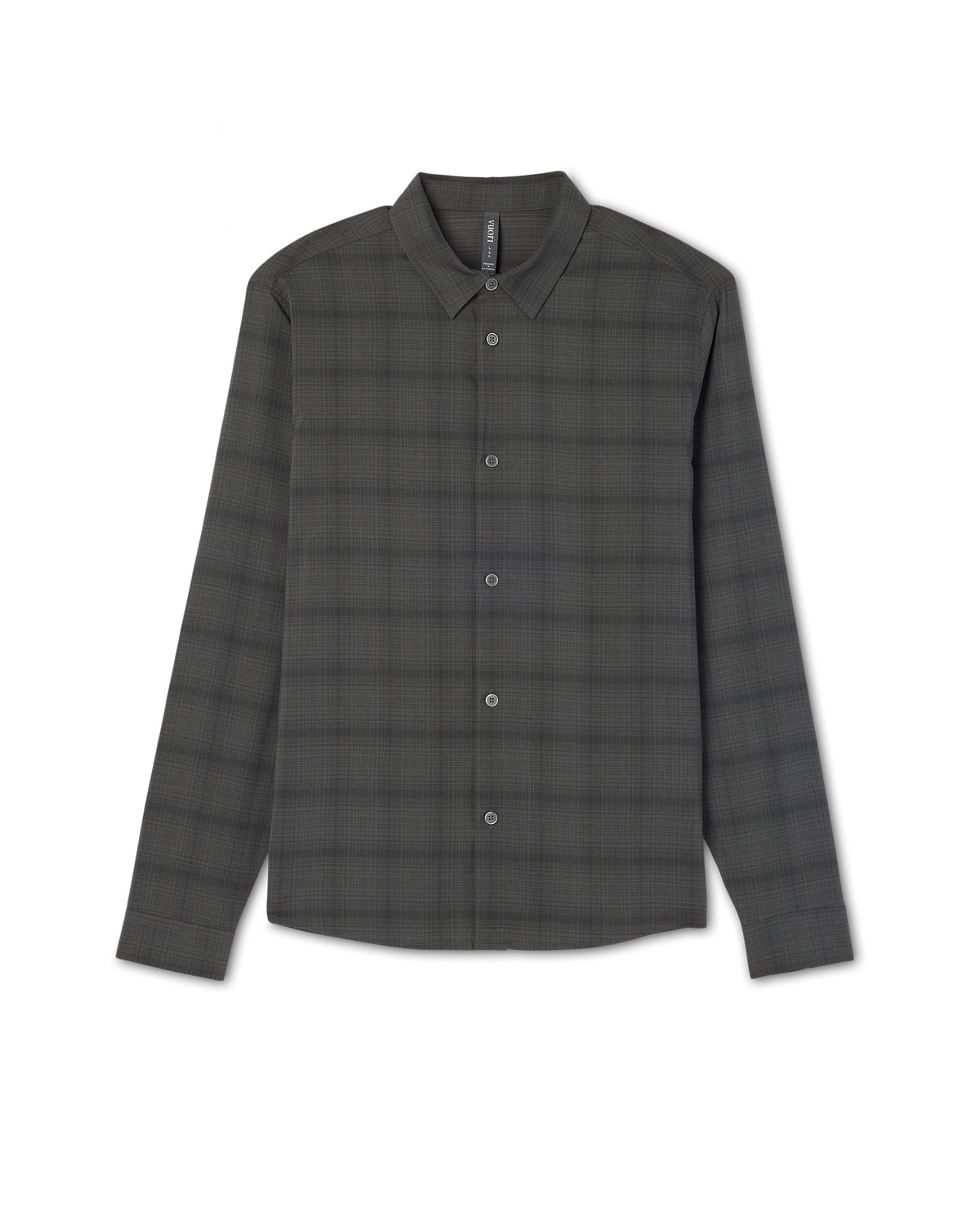 Men's Long Sleeve Plaid Button Down Shirt Dark Pewter - Vuori Clothing