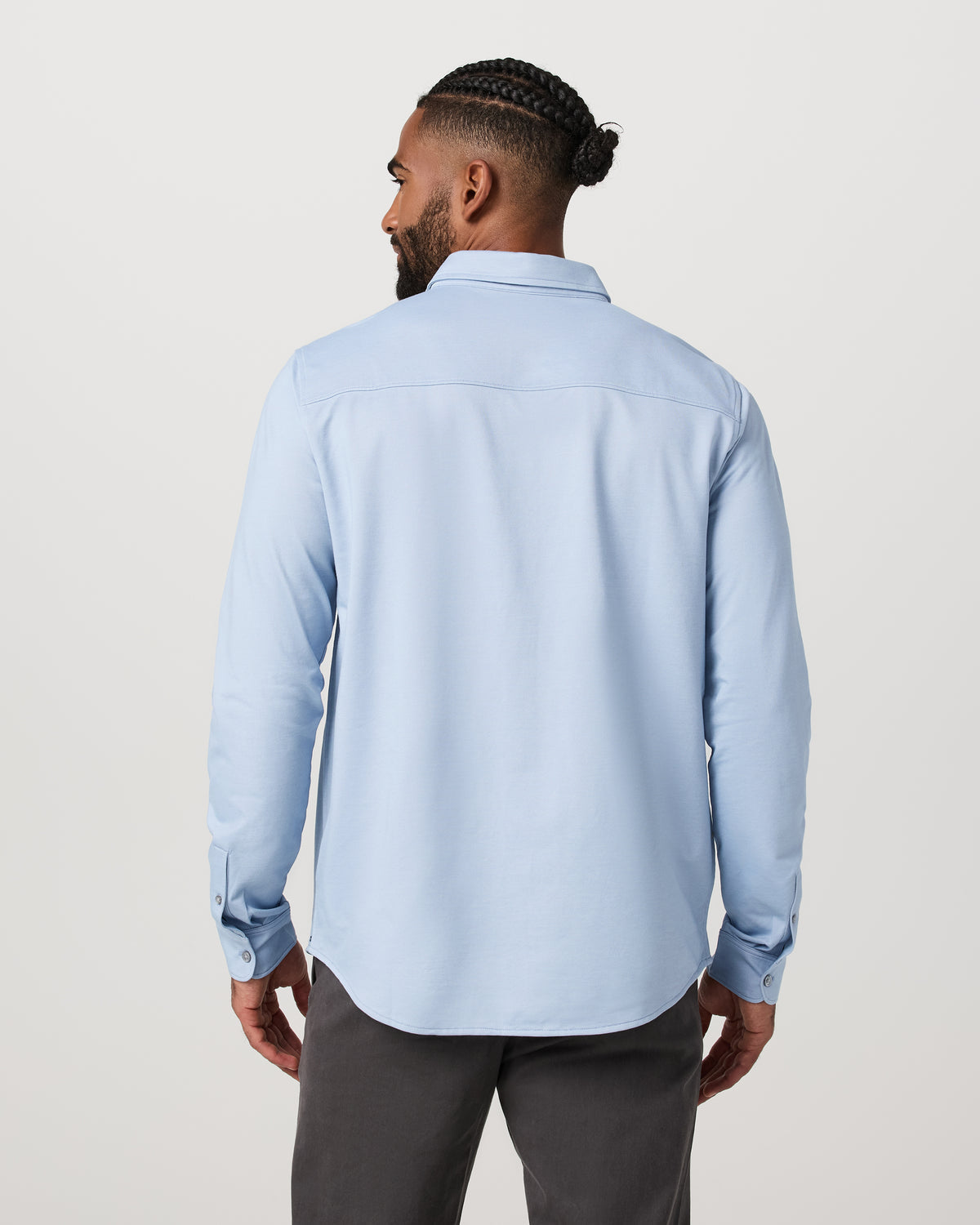 Men's Long Sleeve Knit Oxford Button Down Blue Dusk - Vuori Clothing