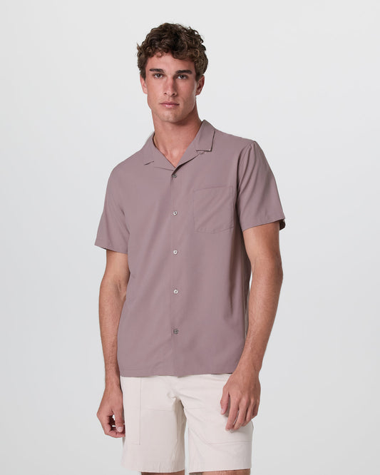Seaport Button Down Men's Dark Umber Short Sleeve - Vuori Clothing