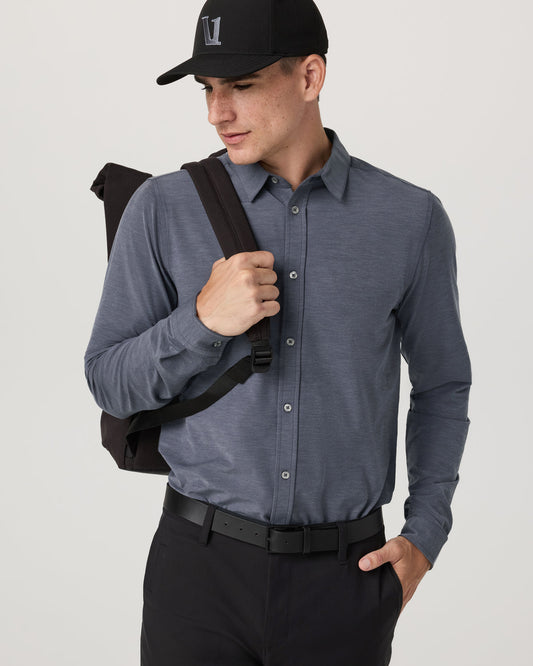 Long Sleeve Bridge Button Down Men's Moonlight Shirt - Vuori Clothing