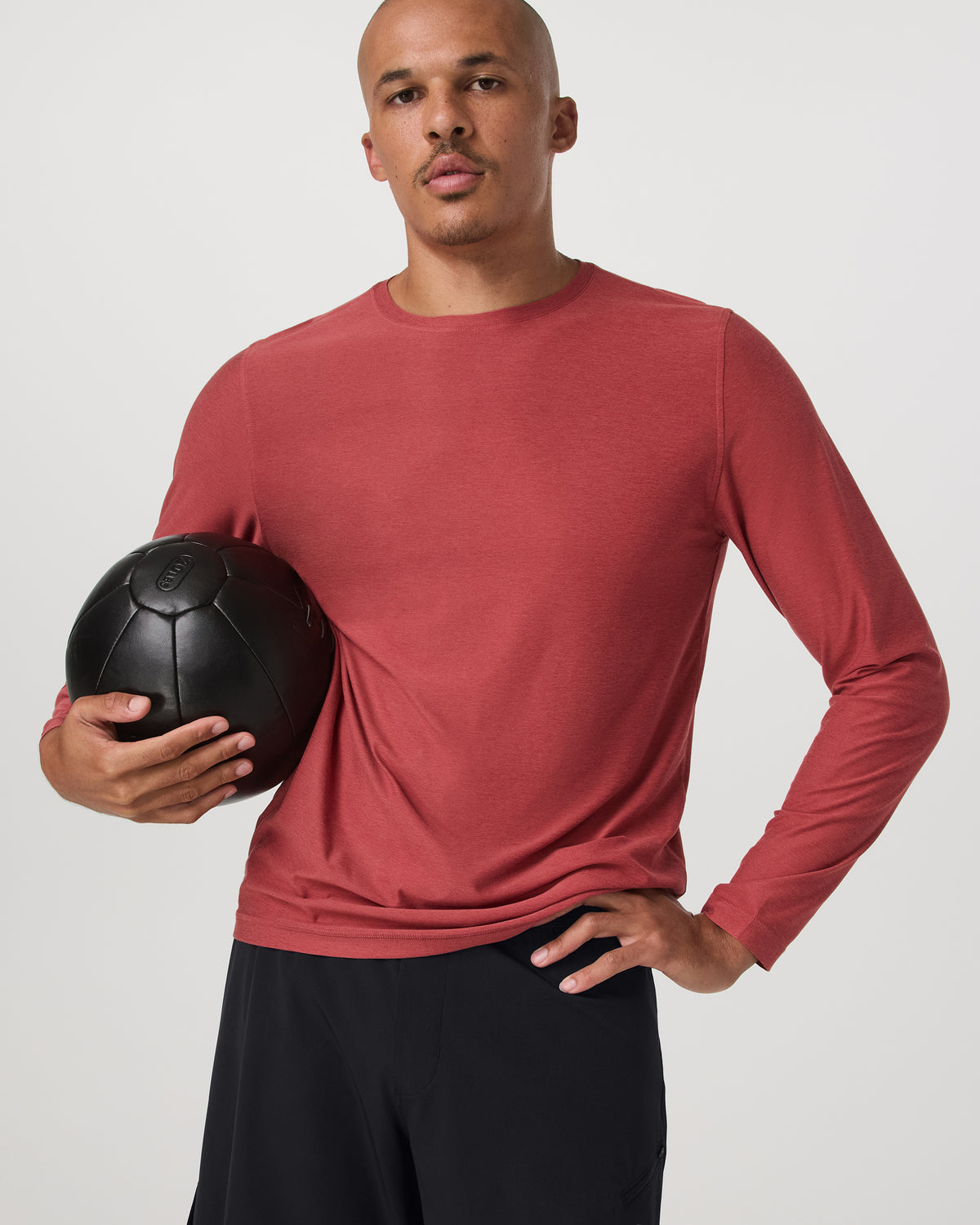Long Sleeve Strato Tech Tee Fire Heather Workout Shirt - Vuori Clothing