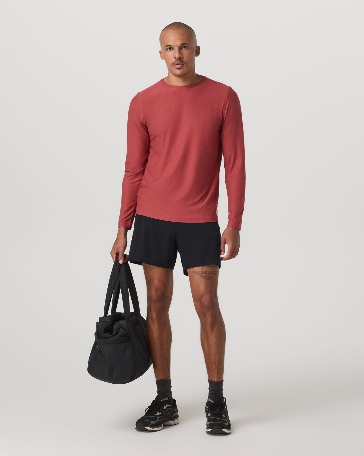 Long Sleeve Strato Tech Tee Fire Heather Workout Shirt - Vuori Clothing