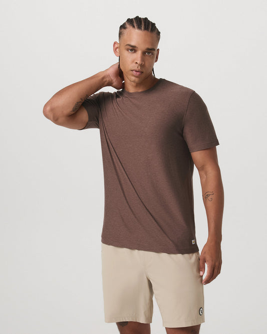 Strato Tech Tee Men's Sable Heather Performance T-Shirt - Vuori Clothing