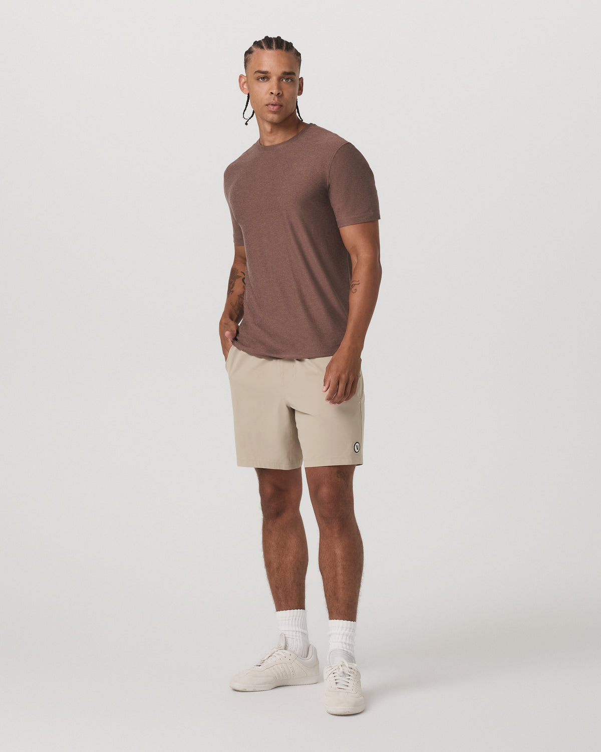 Strato Tech Tee Men's Sable Heather Performance T-Shirt - Vuori Clothing