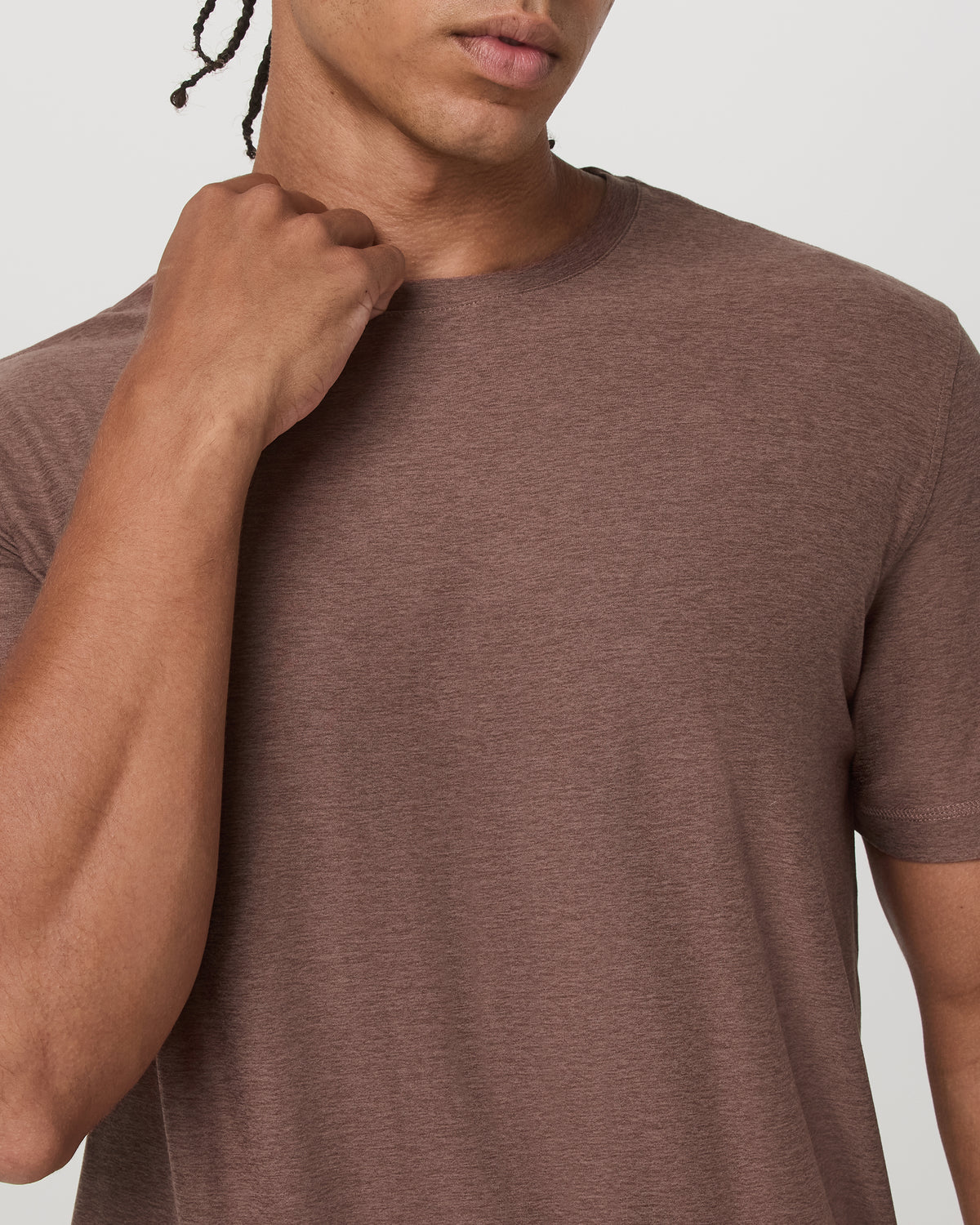 Strato Tech Tee Men's Sable Heather Performance T-Shirt - Vuori Clothing