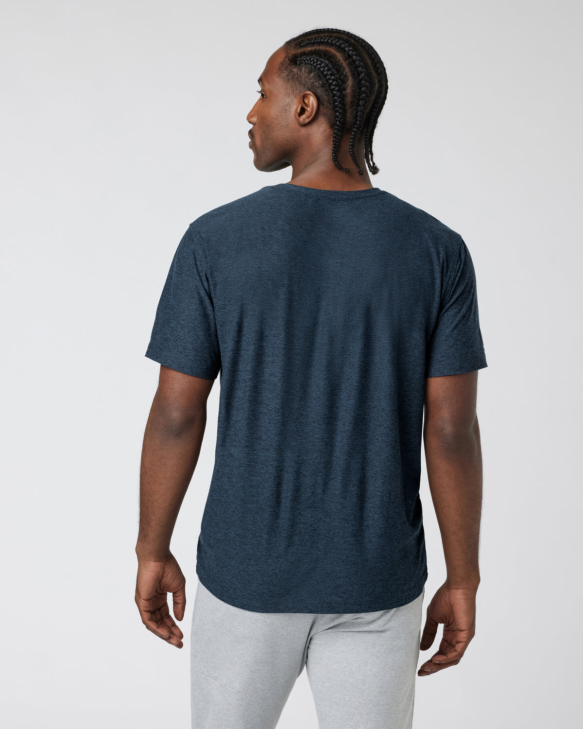Strato Tech Tee Men's Navy Heather Blue Tee - Vuori Clothing