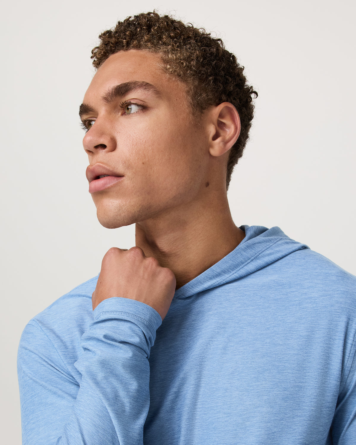 Strato Tech Hoodie Men's Isle Blue Heather Hoodie - Vuori Clothing